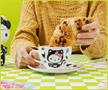 Sanrio Hello Kitty Black Cat Bone China Teacup and Saucer Set | Holds 7 Ounces
