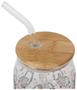 Sanrio Hello Kitty Fall Leaves 16-Ounce Glass Tumbler With Bamboo Lid and Straw