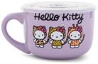 Sanrio Hello Kitty Jungle Animals 24-Ounce Ceramic Soup Mug With Vented Lid