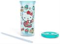 Sanrio Hello Kitty Holiday Baking 20-Ounce Carnival Cup With Lid and Straw