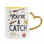 Harry Potter Quidditch "You're A Catch" Sculpted Handle Ceramic Mug | 14 Ounces