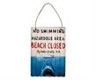 JAWS "Beach Closed" Corrugated Tin Sign | 12 x 16 Inches