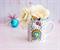 Sanrio Hello Kitty Rainbow Glitter Ceramic Mug | Holds 14 Ounces