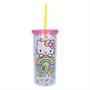 Sanrio Hello Kitty Pastel Rainbow Carnival Cup With Lid | Holds 20 Ounces