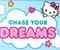 Hello Kitty "Chase Your Dreams" Hanging Sign Framed Wall Art | 12 x 5 Inches