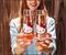 Hello Kitty Polka Dot Portrait 9-Ounce Stemless Fluted Glassware | Set of 2