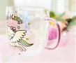 Sanrio Hello Kitty Unicorn Glass Mug With Glitter Handle | Holds 14 Ounces