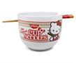 Hello Kitty Cup Noodle Japanese Dinnerware Set | 20-Ounce Ramen Bowl, Chopsticks