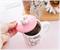 Sanrio Hello Kitty Pink Stripes Ceramic Mug With Lid | Holds 18 Ounces
