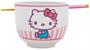Sanrio Hello Kitty Tokyo Pink Stripes Ramen Bowl with Chopsticks