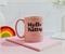 Sanrio Hello Kitty Flower Badge Wax Resist Ceramic Pottery Mug | Holds 18 Ounces