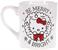 Sanrio Hello Kitty "Be Merry & Bright" Wax Resist Ceramic Mug | Holds 14 Ounces