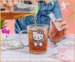 Sanrio Hello Kitty Pink Outfit Glass Mug With Lid | Holds 14 Ounces