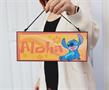 Disney Lilo & Stitch Aloha Reversible Hanging Sign Wall Art | 12 x 5 Inches
