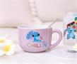 Disney Lilo & Stitch "Chillin" Ceramic Soup Mug With Vented Lid | Holds 24 Ounces