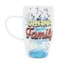 Disney Lilo & Stitch "Ohana Means Family" Confetti Glass Mug | Holds 15 Ounces