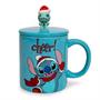 Disney Lilo & Stitch Holiday Cheer Ceramic Mug With Lid | Holds 18 Ounces
