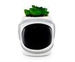 NASA Space Helmet 6 x 5 inch Ceramic Planter w/ Artificial Plant