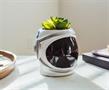 NASA Space Helmet 6 x 5 inch Ceramic Planter w/ Artificial Plant