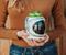 NASA Space Helmet 6 x 5 inch Ceramic Planter w/ Artificial Plant
