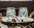 Nightmare Before Christmas Ink Blot 2 Piece 20oz Stemless Wine Glass Set