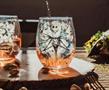 Nightmare Before Christmas Ink Blot 2 Piece 20oz Stemless Wine Glass Set