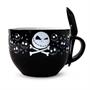 Disney The Nightmare Before Christmas Cross Bones Ceramic Soup Mug With Spoon
