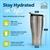 Metallic Gray Stainless Steel Tumbler With Flip Lid | Holds 30 Ounces