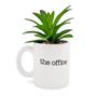 The Office Worlds Best Boss Mini Ceramic Planter with Artificial Plant