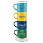 Peanuts Characters Ceramic Stacking Mug Set With Rack | Each Holds 10 Ounces