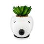 Peanuts Snoopy Face Ceramic Mini Planter with Artificial Succulent