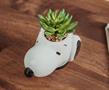 Peanuts Snoopy Face Ceramic Mini Planter with Artificial Succulent