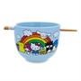 Sanrio Hello Kitty and Friends Rainbow Ceramic Ramen Bowl and Chopstick Set