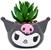 Sanrio Kuromi Smiling Head 3-Inch Ceramic Mini Planter With Artificial Succulent