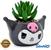Sanrio Kuromi Smiling Head 3-Inch Ceramic Mini Planter With Artificial Succulent