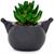 Sanrio Kuromi Smiling Head 3-Inch Ceramic Mini Planter With Artificial Succulent