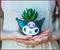Sanrio Kuromi Smiling Head 3-Inch Ceramic Mini Planter With Artificial Succulent