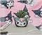 Sanrio Kuromi Smiling Head 3-Inch Ceramic Mini Planter With Artificial Succulent