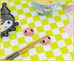 Sanrio Kuromi 2-Pair Bamboo Chopstick Set With Ceramic Rests