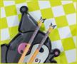 Sanrio Kuromi 2-Pair Bamboo Chopstick Set With Ceramic Rests