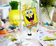 SpongeBob SquarePants Happy Laugh Flowers Twist Spout Water Bottle & Sticker Set