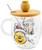 Disney Winnie the Pooh Holiday 17-Ounce Glass Coffee Mug With Lid and Spoon