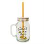 Winnie the Pooh Sweet as Can Bee 21 Ounce Glass Mason Jar With Lid and Straw