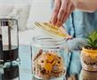 Disney Winnie the Pooh Glass Snack Jar Container With Lid | 6 Inches Tall