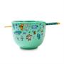 Disney Winnie the Pooh Allover Icons 20-Ounce Ramen Bowl and Chopstick Set