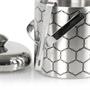 Stainless Steel Ice Bucket With Ice Molecule Pattern | Includes Set Of Ice Tongs