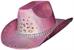 Pink Holographic Cowboy Hat With Diamond Studs Adult Costume Accessory