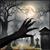 Black Claw Gloves with Attached Fingernails Adult Costume Accessory