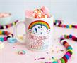 Glitter Galaxy Keep Calm and Poop Rainbows 11 Ounce Ceramic Mug