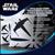 Star Wars White Throw Pillow | Black X-Wing Fighter Design | 25 x 25 Inches